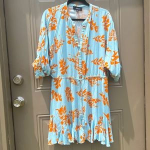 BLUE AND ORANGE DRESS